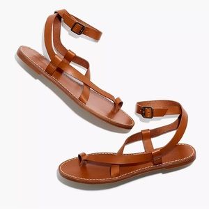 Madewell The Boardwalk Bare Sandals Brown Strappy Size 7